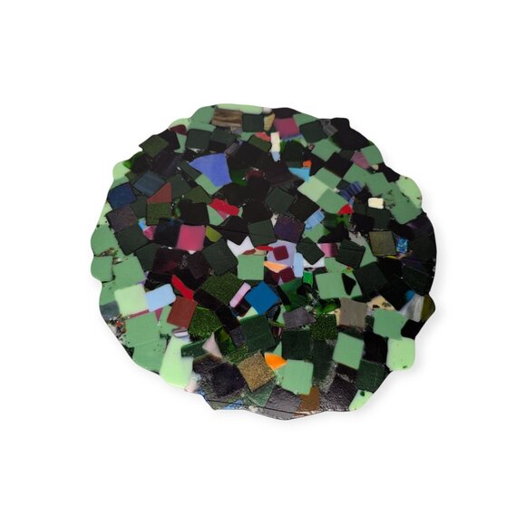 Stained Glass Mosaic Multicolored Disc Stepping Stone Table Decor 13.5" - Picture 7 of 13